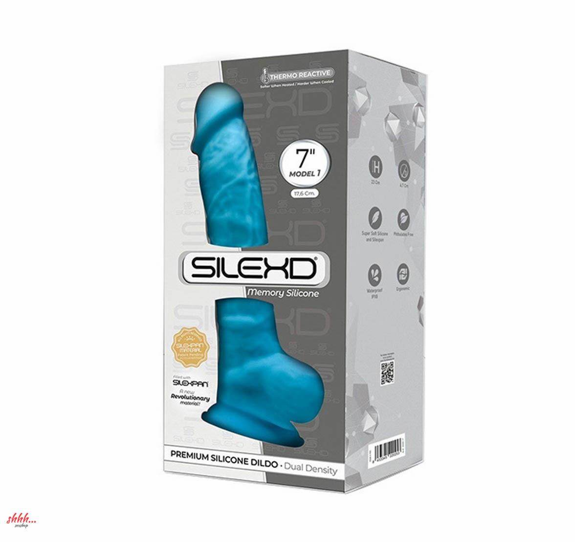 Фаллоимитатор С Двойной Плотностью Model 1 От Silexd Голубой (17,6*3,5 См.)
