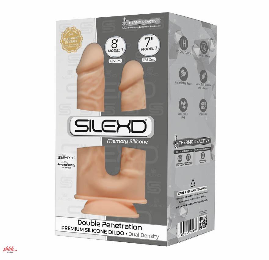 Двойной Фаллоимитатор С Двойной Плотностью Model 1 От Silexd Светло-Бежевый