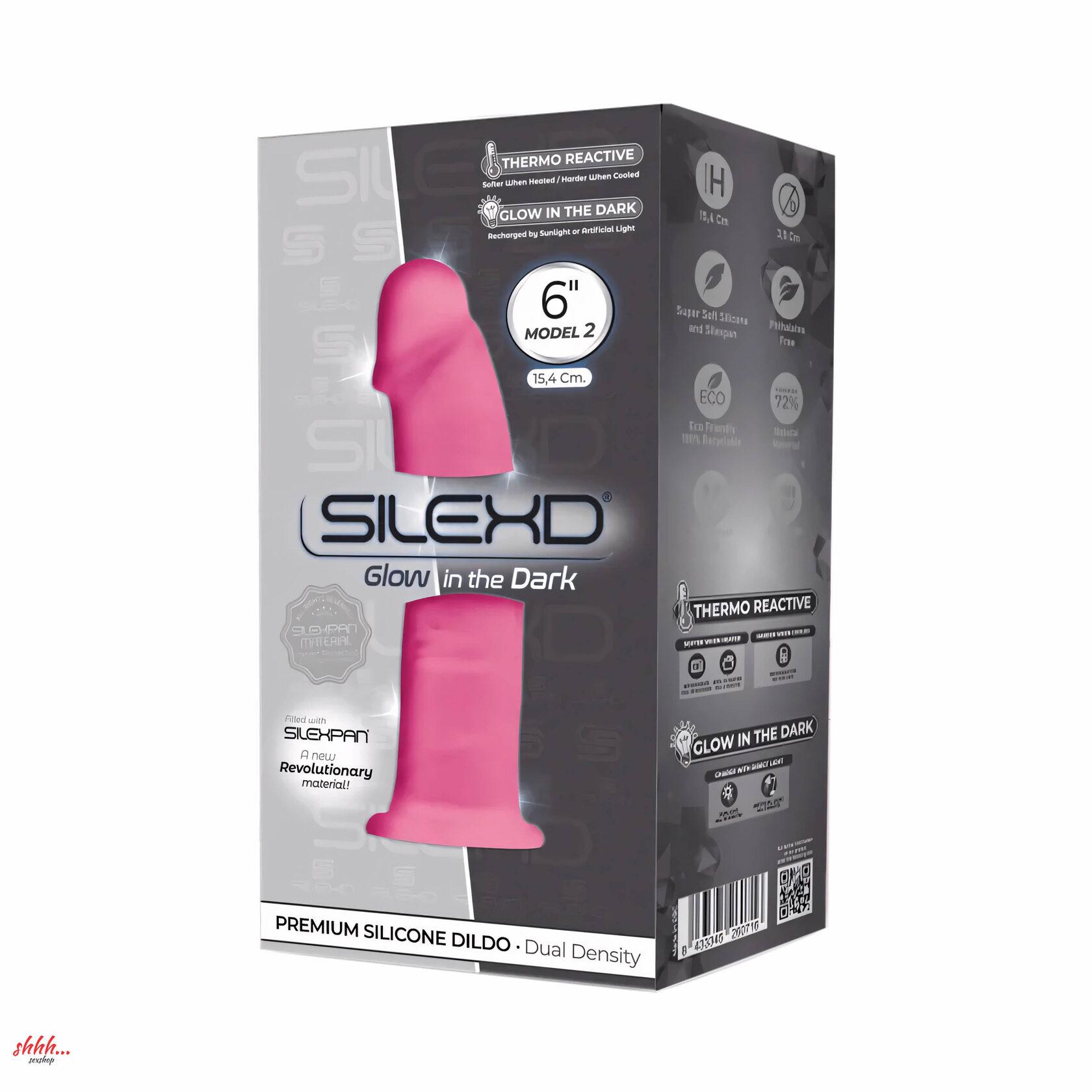 Фаллоимитатор С Двойным Покрытем Model 2 Светится В Темноте От Silexd (15,4* 3,5 См.)