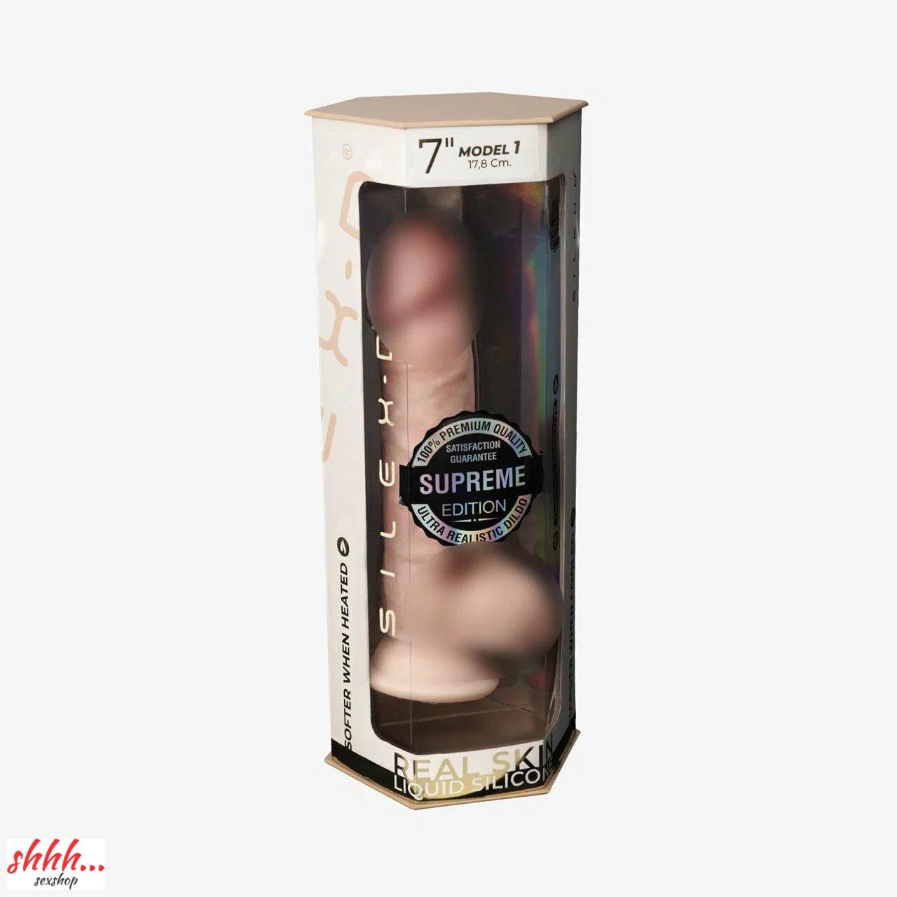 Реалистичный фаллоимитатор Premium Real Skin Model 1 (17,8 см) телесный цвет от SILEXD