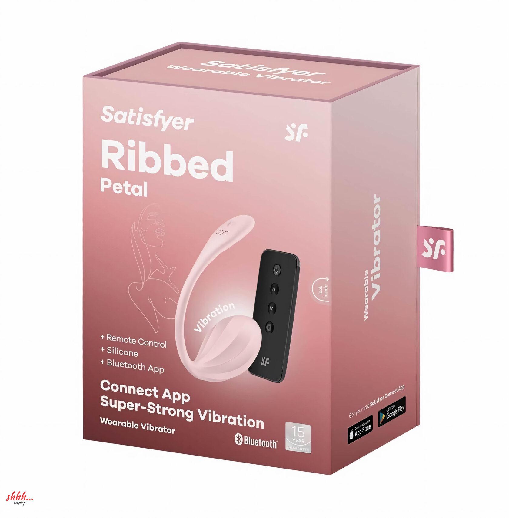 Виброяйцо Satisfyer Ribbed Petal (Connect App) Розовый (новинка)