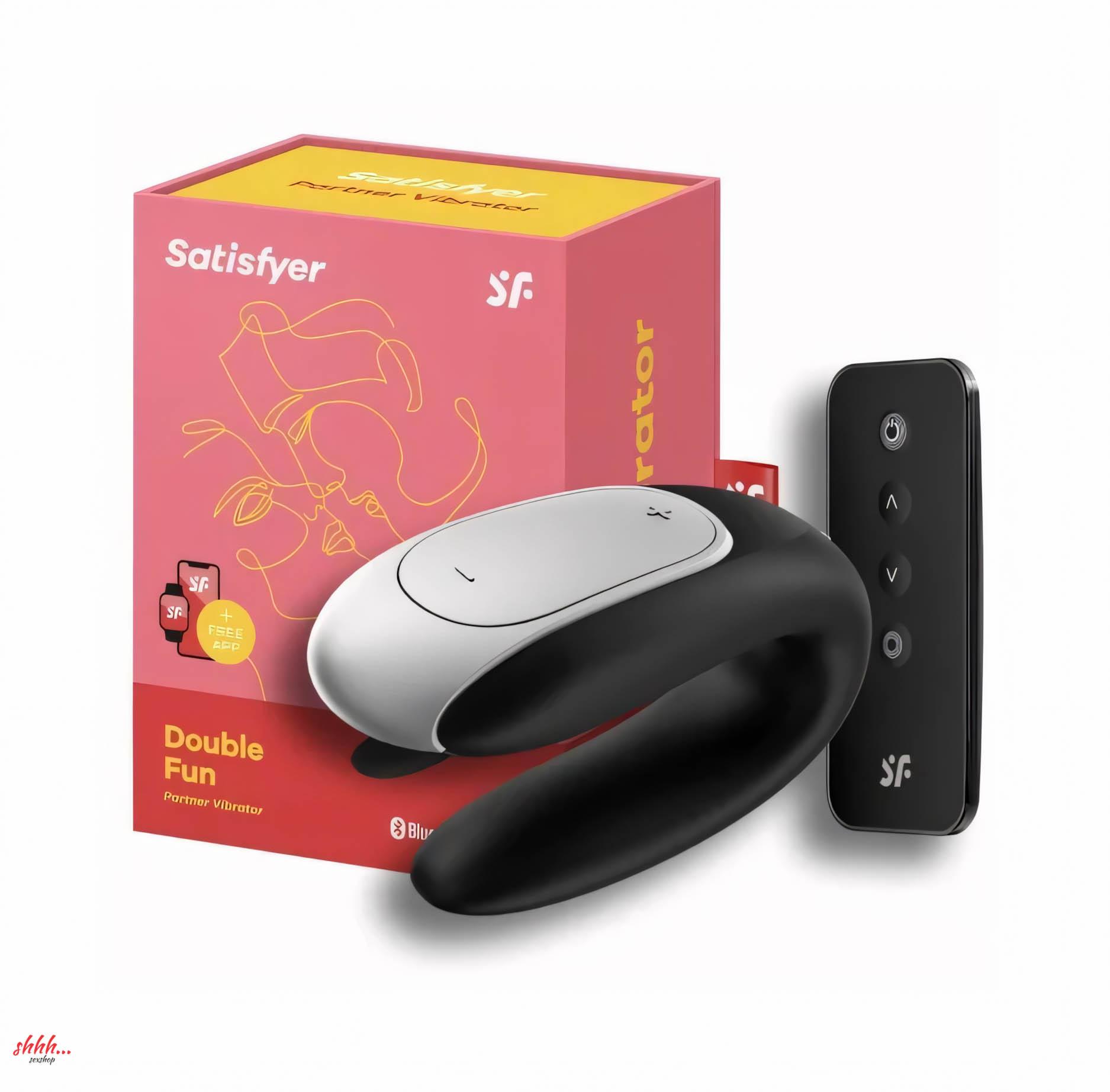 Смарт Вибратор Для Пар Satisfyer Double Fun Connect App Черный