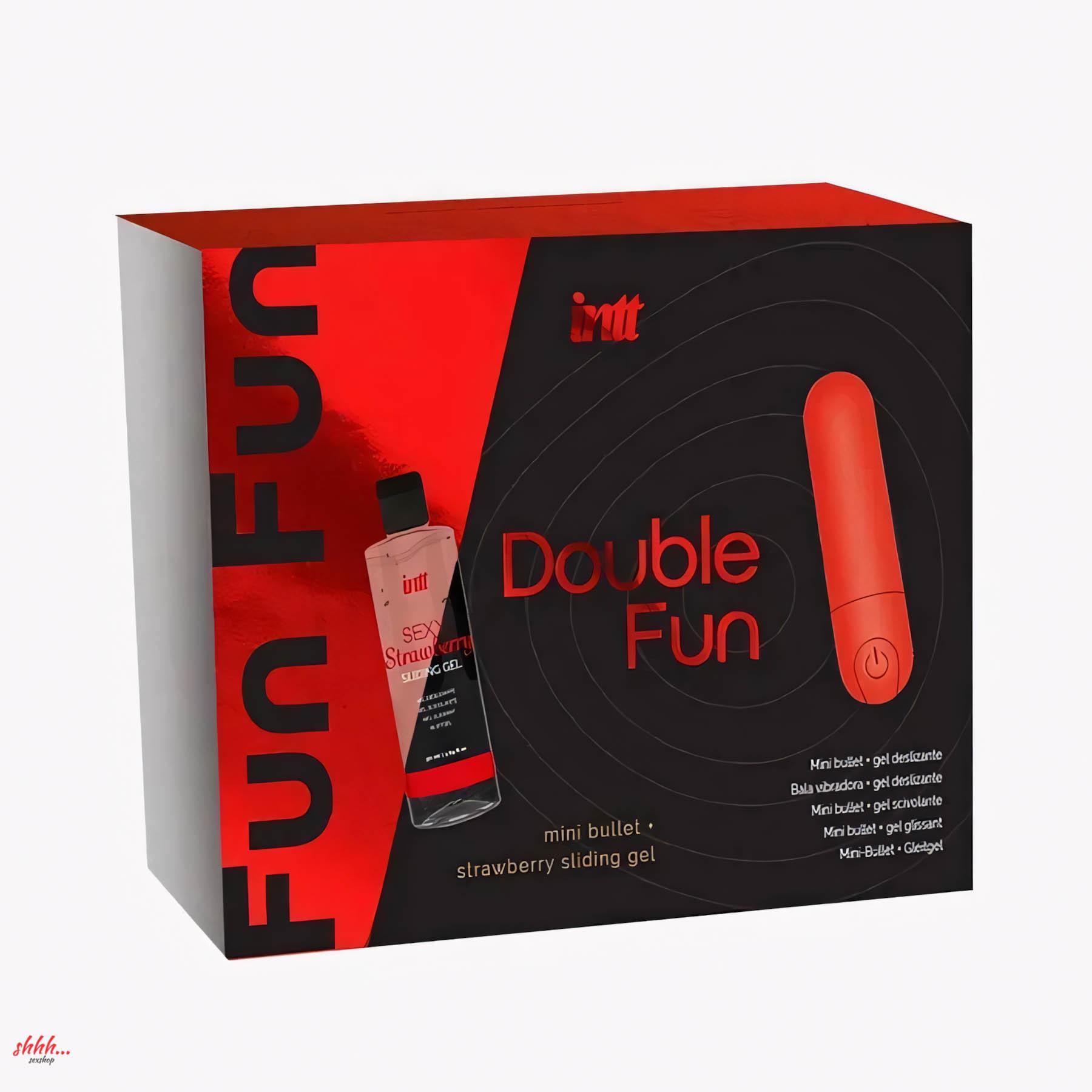Набор от Intt DOUBLE FUN: вибропуля и лубрикант с клубничным ароматом 50мл