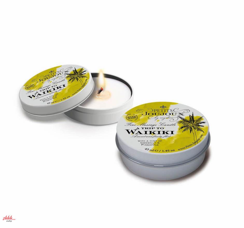 PETITS JOUJOUX Массажная свеча WAIKIKI BEACH пина колада 33 гр.