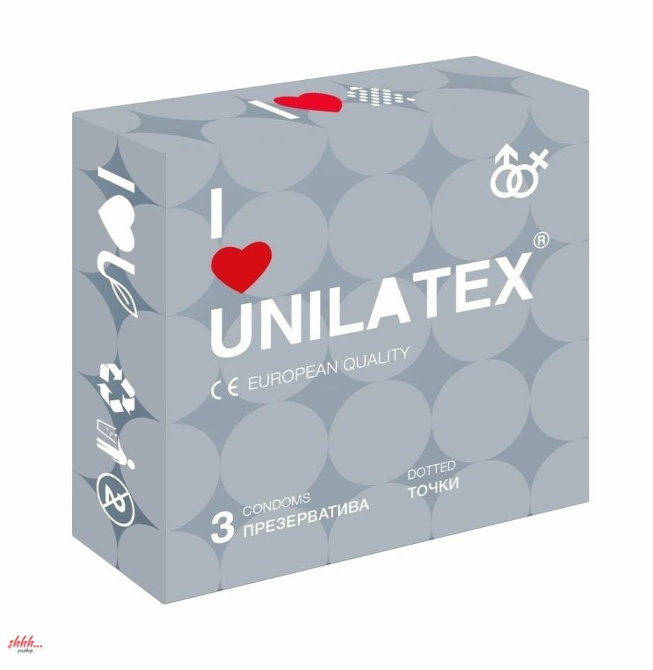 Презервативы Unilatex Dotted/Точечные, 3 Шт.
