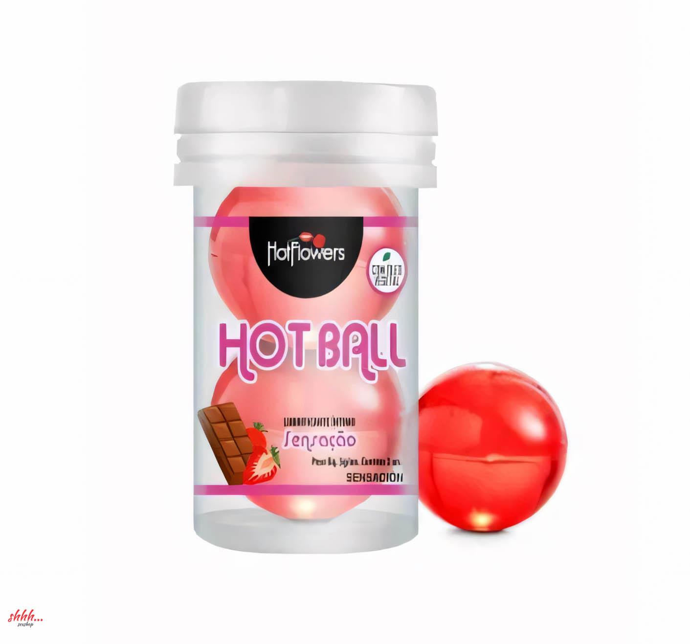 Лубрикант Aromatic Hot Ball На Масляной Основе В Виде Двух Шариков (аромат Клубники В Шоколаде)