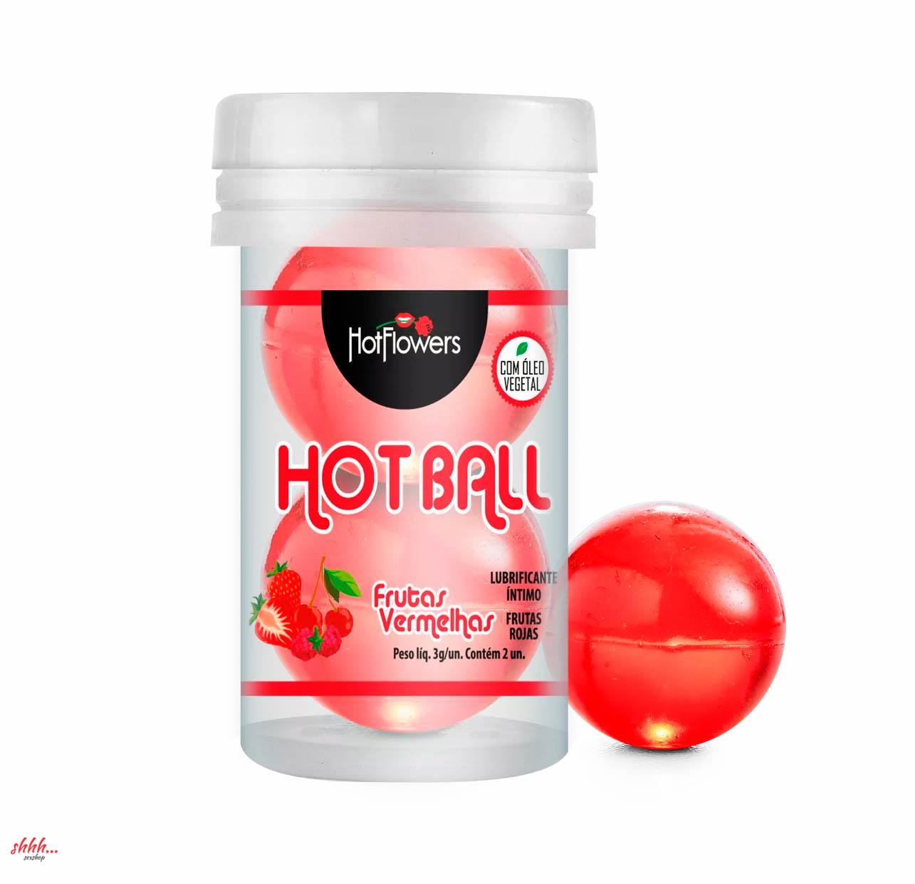 Лубрикант Aromatic Hot Ball На Масляной Основе В Виде Двух Шариков (аромат Красных Ягод)