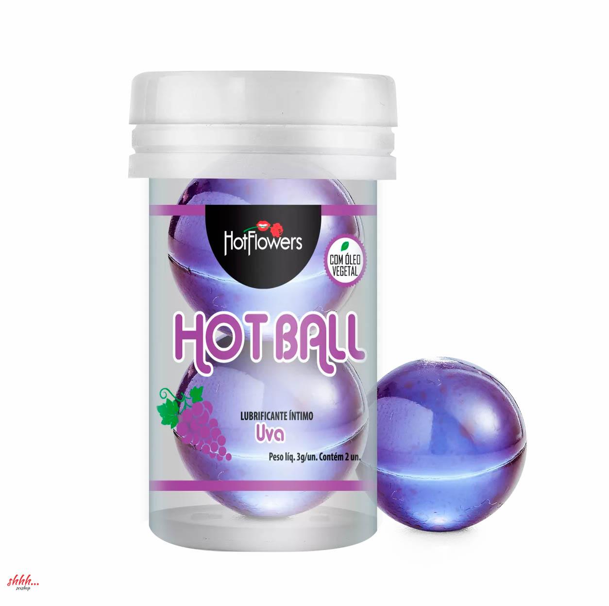 Лубрикант Aromatic Hot Ball На Масляной Основе В Виде Двух Шариков С Ароматом Винограда