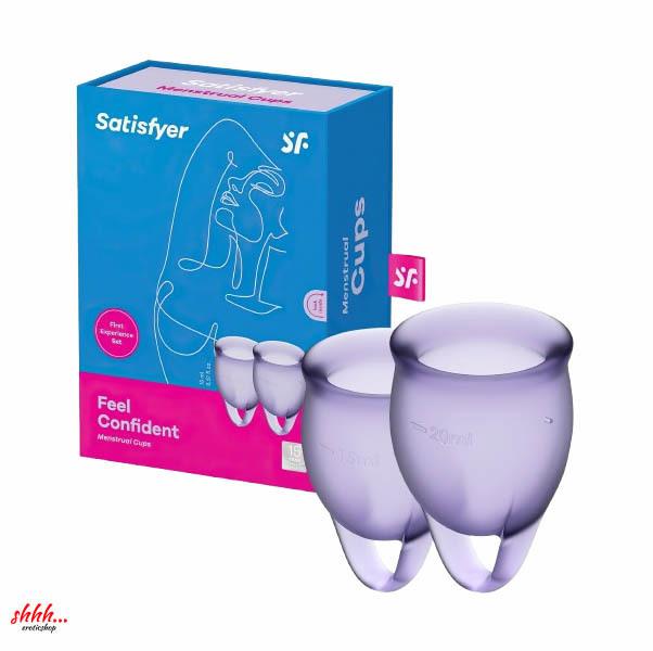 Набор менструальных чаш Satisfyer Feel confident лиловые (15 мл, 20 мл)
